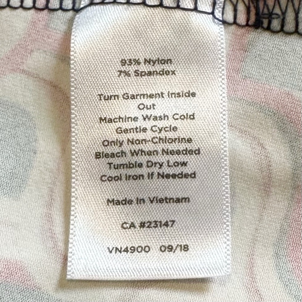 Talbots Side Tie Swirl Dress SP Pink Blue Wave Geo Print Faux Wrap Small Petite - Picture 5 of 9
